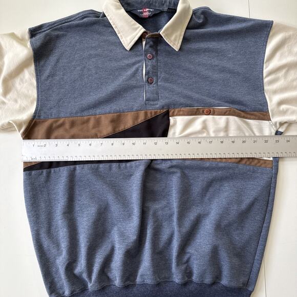 Vintage Safe Harbor Colorblock Polo Shirt Blue Retro Grandpacore XXL (Fits XL) - Picture 11 of 12
